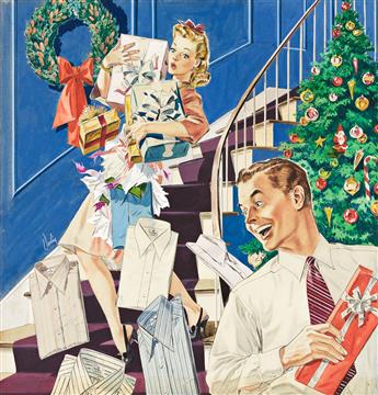 GILBERT DARLING (1916-1970) Van Heusen shirts Christmas advertisement.